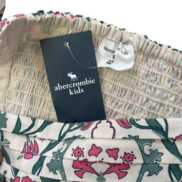 Girl’s NWT Abercrombie & Fitch Cotton Floral Print Puff Sleeve Dress Size 5/6 - Picture 5 of 6